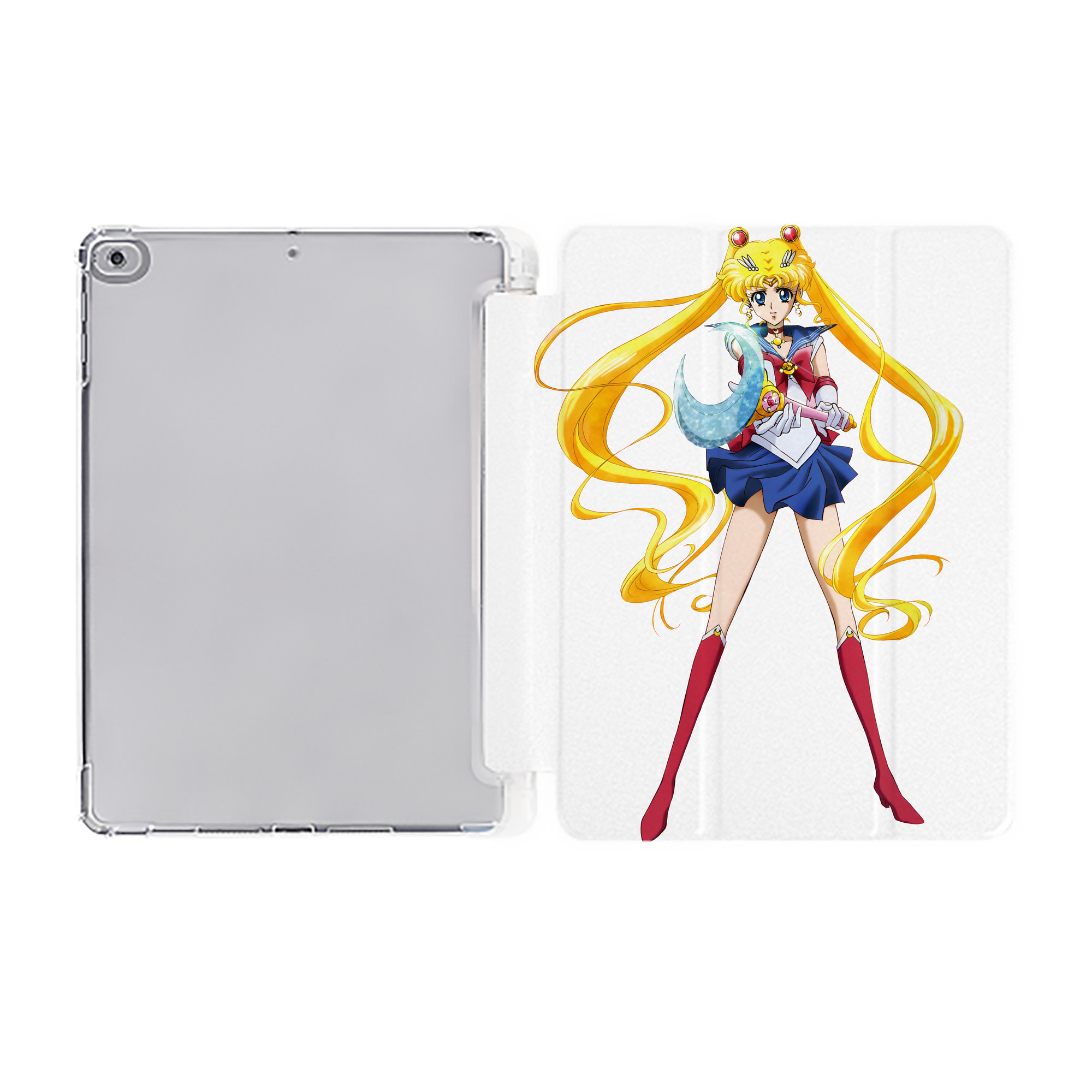（画像用） 美少女戦士セーラームーン 月野 うさぎ つきの うさぎ Sailor Moon Tsukino Usagi IPad ケース ペン収納付き 三つ折りスタンド PUレザー×シリコン 対応機種9.5/10.5/10.9インチ